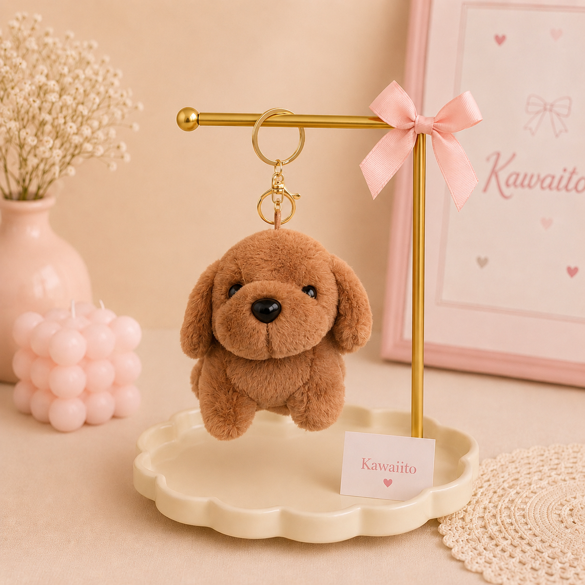 Kawaii Puppy Plush Keychain & Bag Charm