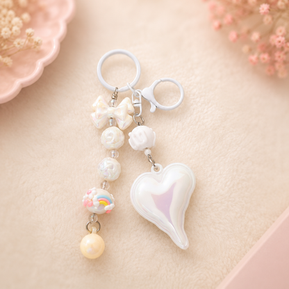 Kawaii Heart Keychain & Bag Charm