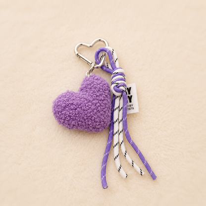 Stay Tory Fluffy Heart Keychain & Bag Charm