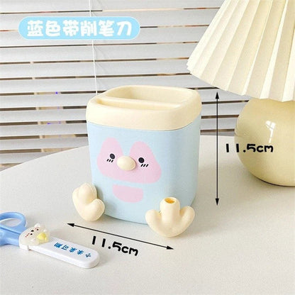 Kawaii Penguin Desk Organiser with Built-in Pencil Sharpener | 2 Colours