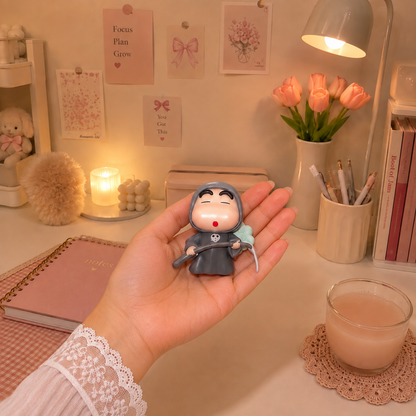 Kawaii Grim Reaper Chibi Figurine | Cute Desk Decor