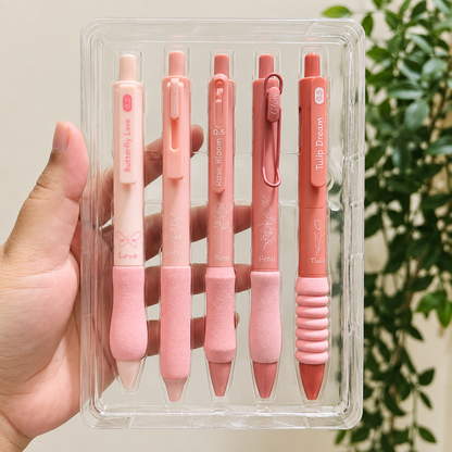 BloomBliss Gel Pen Set – 5 Premium Kawaii Pens