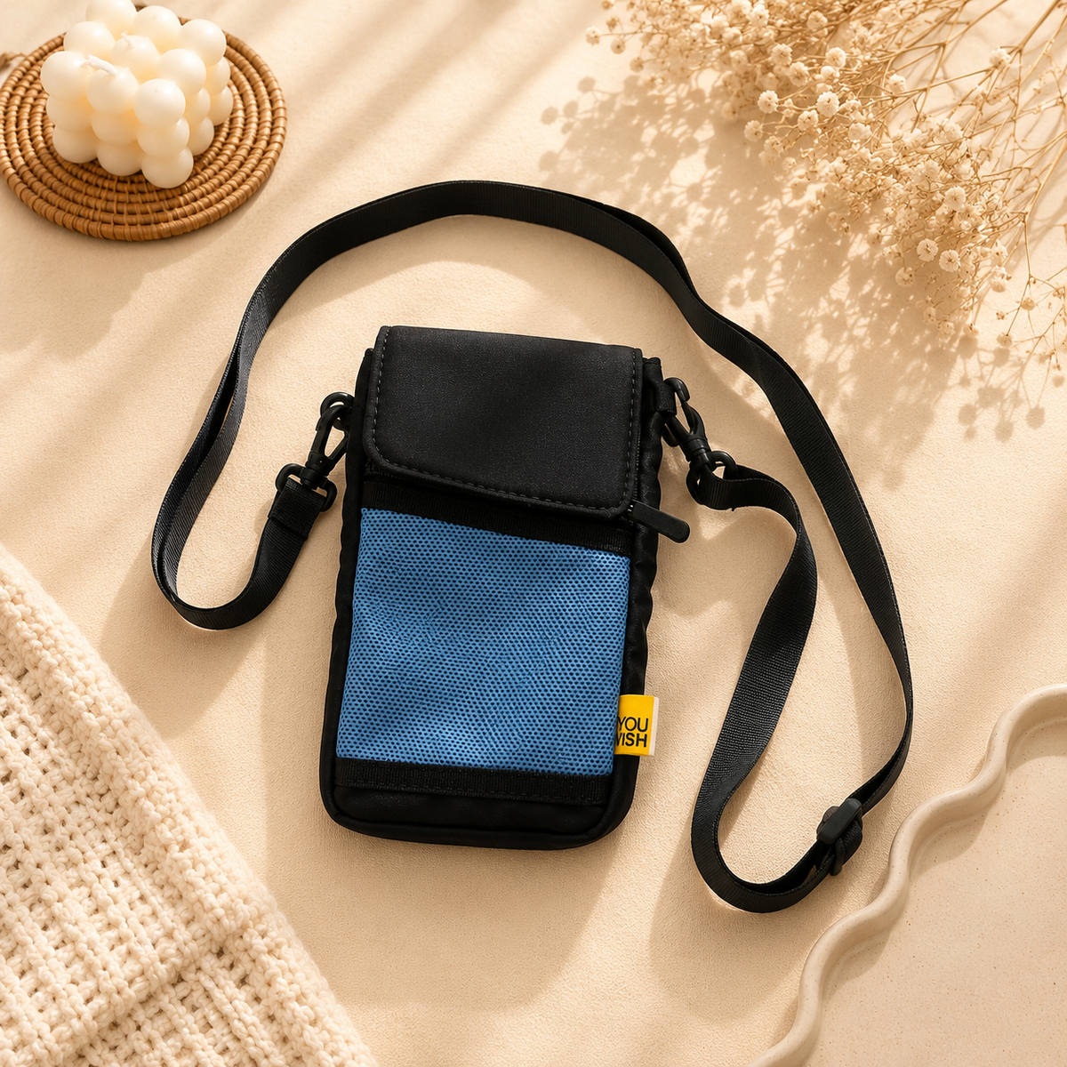Mini Crossbody Phone Bag – Aesthetic Sling Bag with Mesh Pocket t