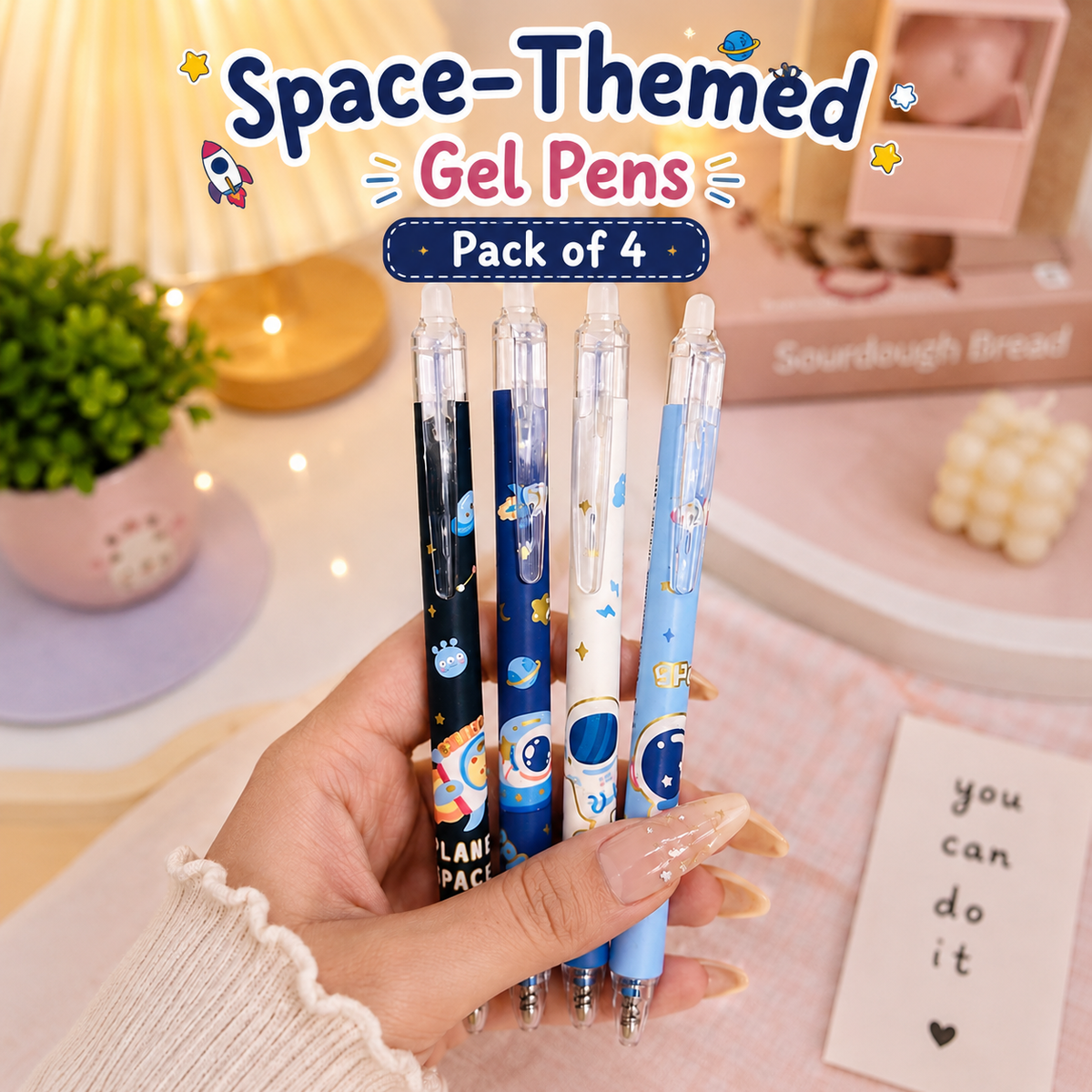 Astro Erasable Gel Pen Set – Pack of 12