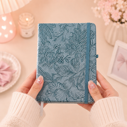 Floral Embossed A5 Notebook | 80 Sheets | Eco-Friendly Lined Journal