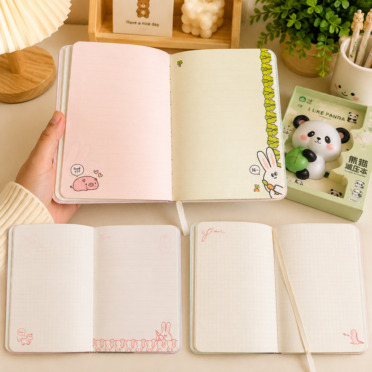 Kawaii Squishy Notebook | Soft PU Cover Diary Journal