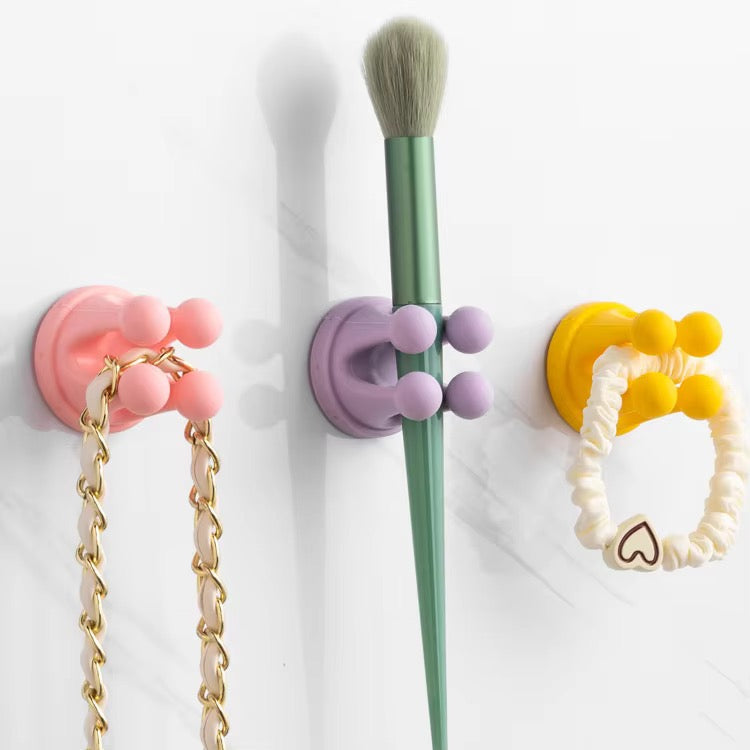Silicone Bubble Wall Hook – Kawaii No-Drill Organiser for Bathroom, Desk & Vanity( Pack of 2 - Random Colors)