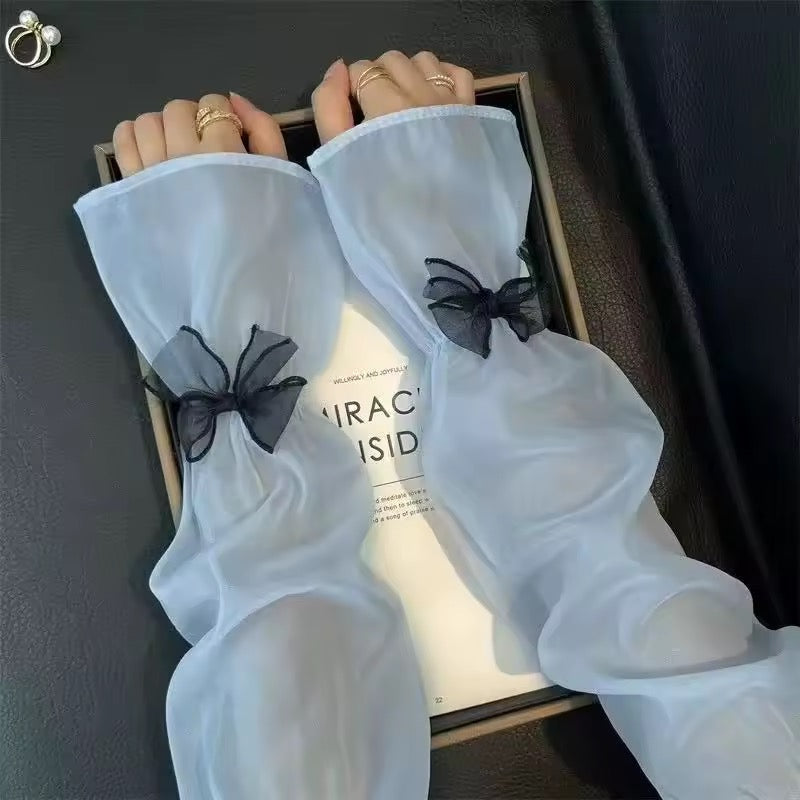 Kawaii Bow Gauze Arm Sleeves