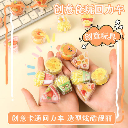 Kawaii Fast Food Pull Back Mini Car | Cute Miniature Toy Car Collectible( Random Design )