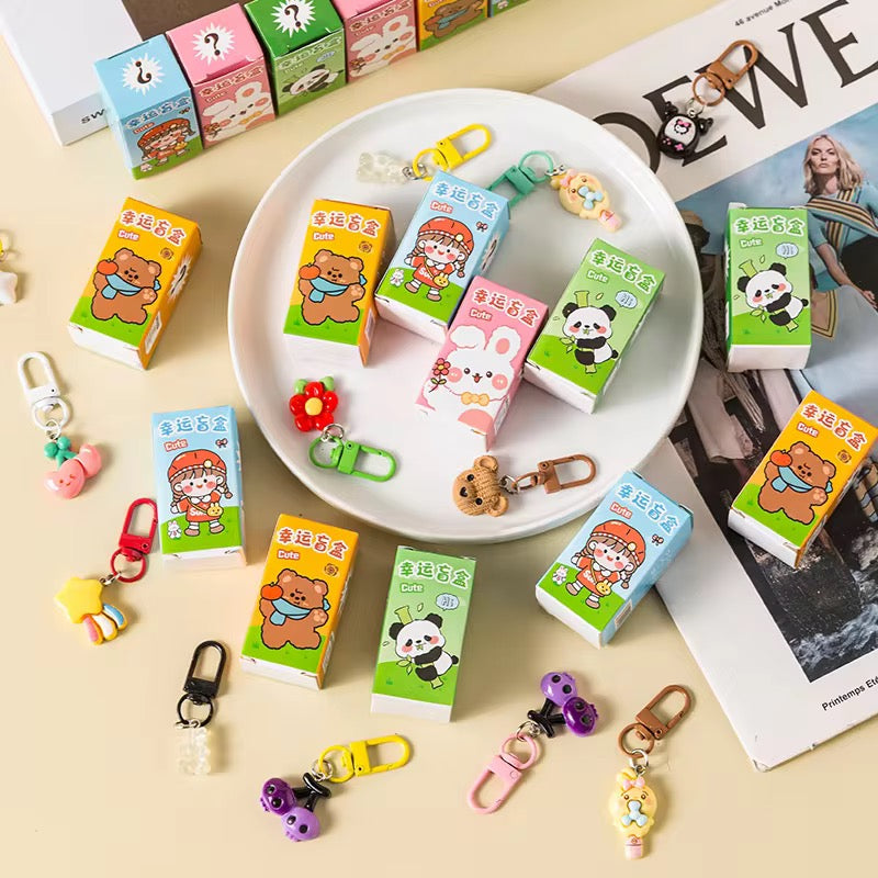 Lucky Blind Box Keychain Charm | Kawaii Surprise Mystery Keychain