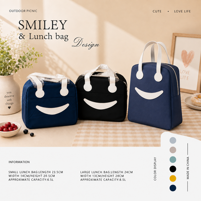 Smiley Face Insulated Lunch Bag