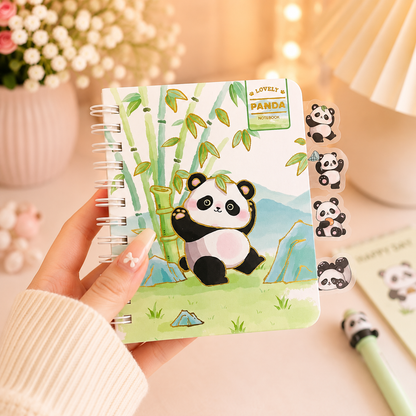 Little Panda Pocket Notebook with Bookmark|Planner
