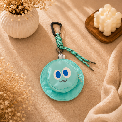 Mini Bag Charm & Keychain | Smiley Face Carabiner Clip