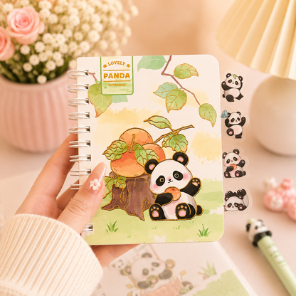 Little Panda Pocket Notebook with Bookmark|Planner