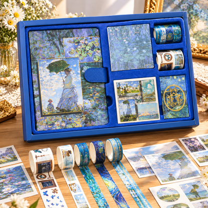 Vincent Van Gogh & Claude Monet Scrapbook Journal Kit | Art-Inspired Stationery Set