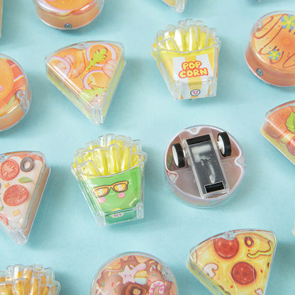 Kawaii Fast Food Pull Back Mini Car | Cute Miniature Toy Car Collectible( Random Design )