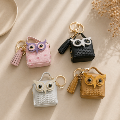Kawaii Owl Mini Bag Charm | Coin Pouch