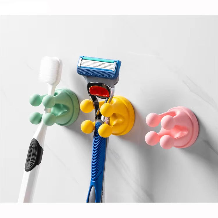 Silicone Bubble Wall Hook – Kawaii No-Drill Organiser for Bathroom, Desk & Vanity( Pack of 2 - Random Colors)