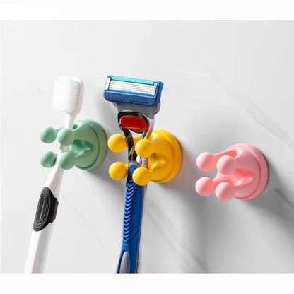 Silicone Bubble Wall Hook – Kawaii No-Drill Organiser for Bathroom, Desk & Vanity( Pack of 2 - Random Colors)