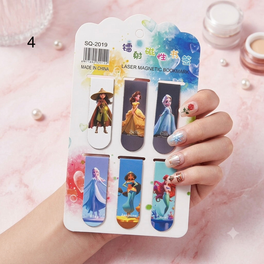 Disney Princess Laser Magnetic Bookmarks Set | Kawaii Stationery