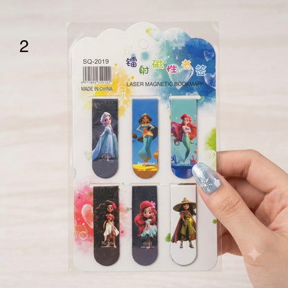 Disney Princess Laser Magnetic Bookmarks Set | Kawaii Stationery