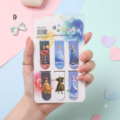 Disney Princess Laser Magnetic Bookmarks Set | Kawaii Stationery