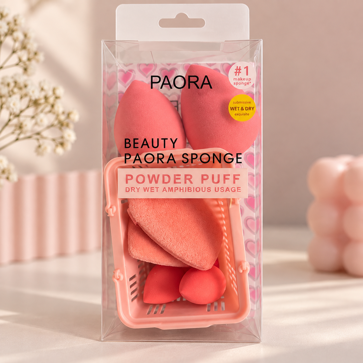Paora Beauty Sponge & Powder Puff Set