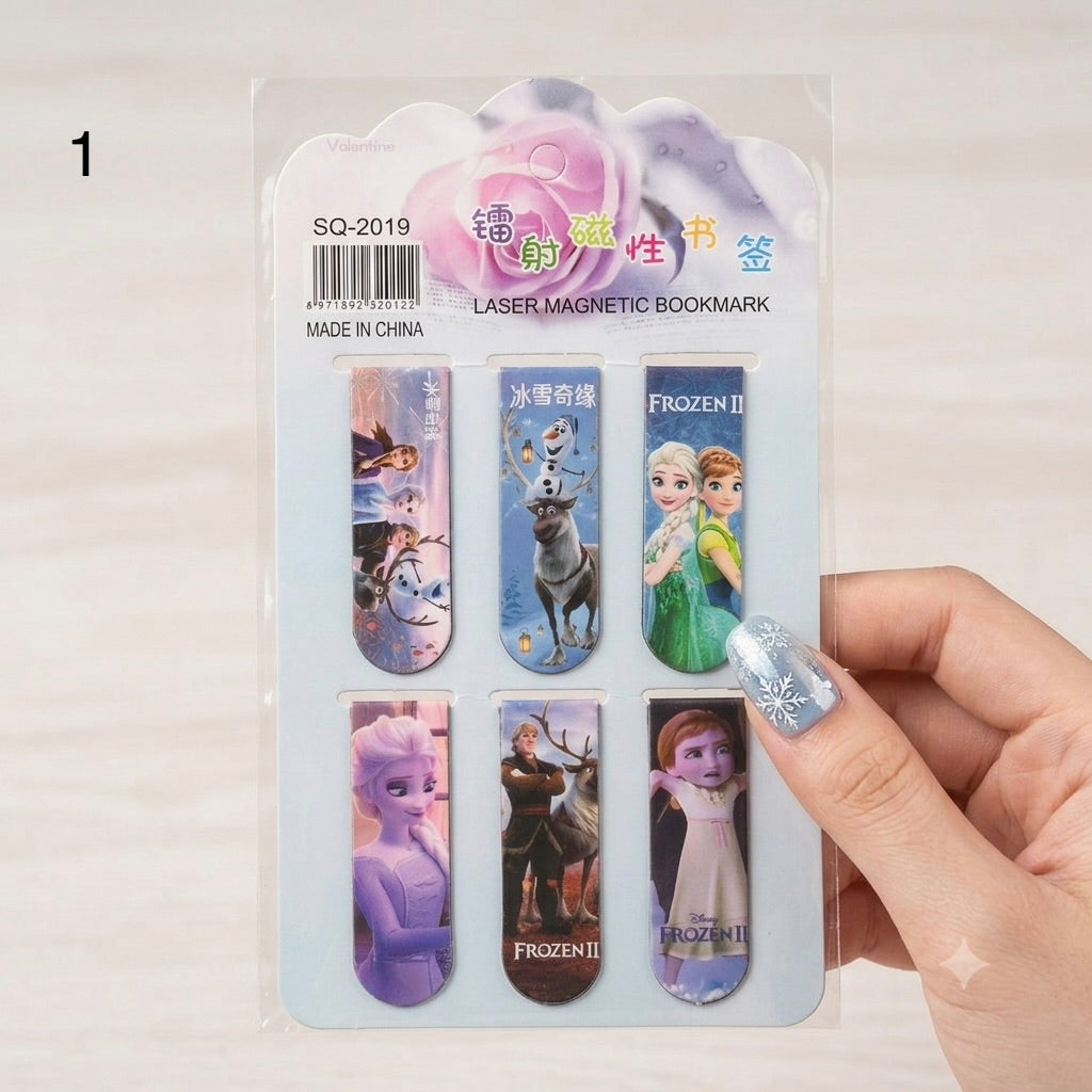 Disney Princess Laser Magnetic Bookmarks Set | Kawaii Stationery