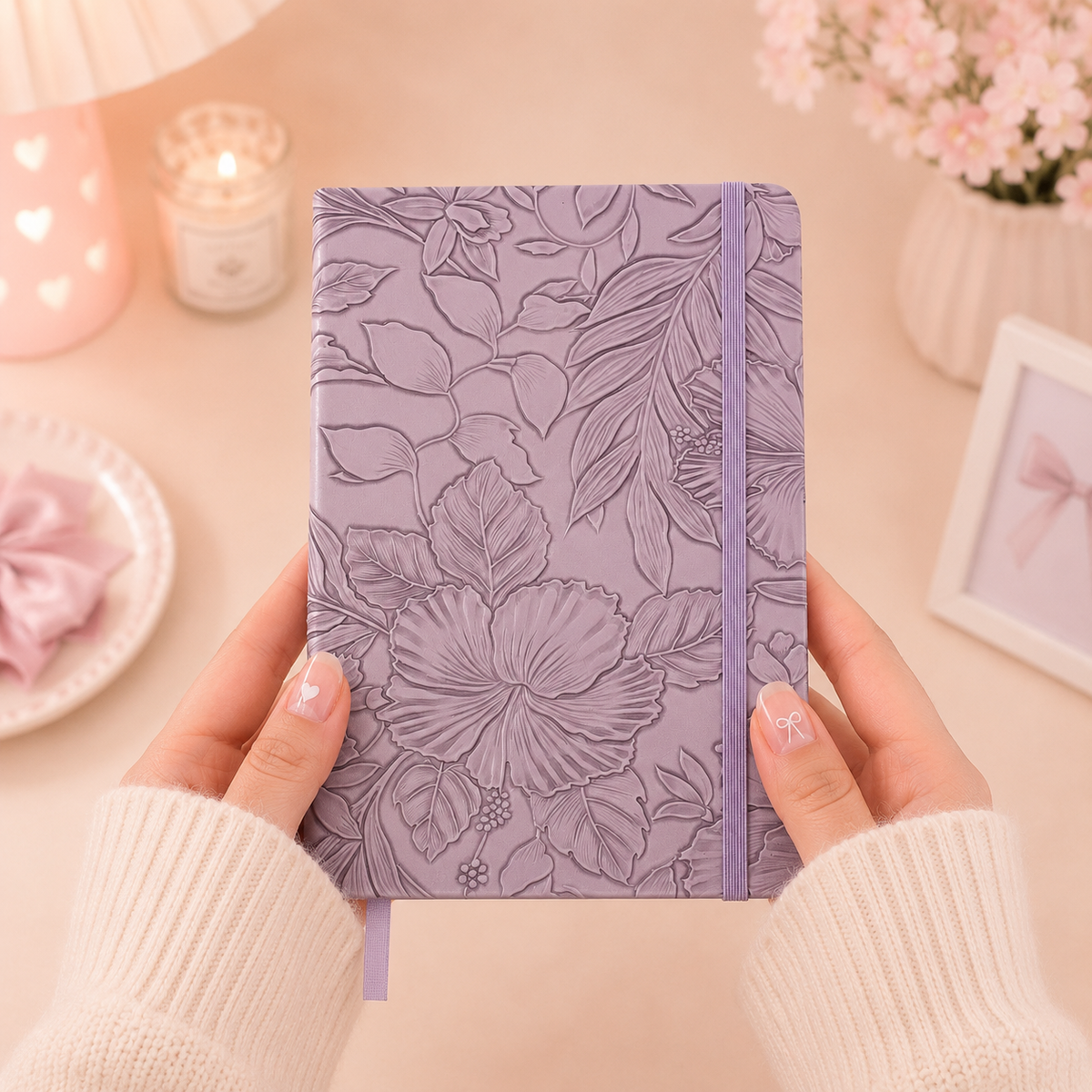 Floral Embossed A5 Notebook | 80 Sheets | Eco-Friendly Lined Journal