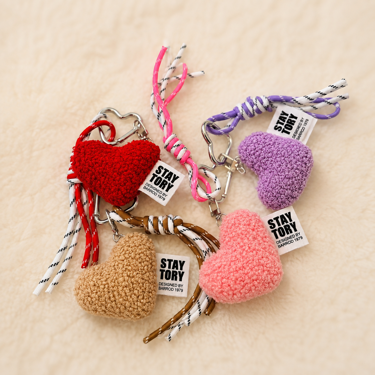 Stay Tory Fluffy Heart Keychain & Bag Charm