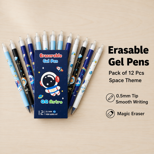 Astro Erasable Gel Pen Set – Pack of 12