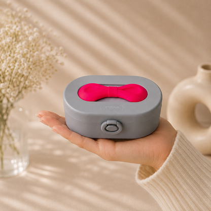 Kawaii Bow Storage Box with Mirror & Silicon Compartments