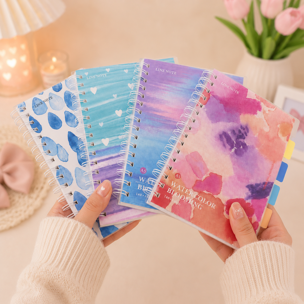 Watercolor Blooming A5 Spiral Notebook
