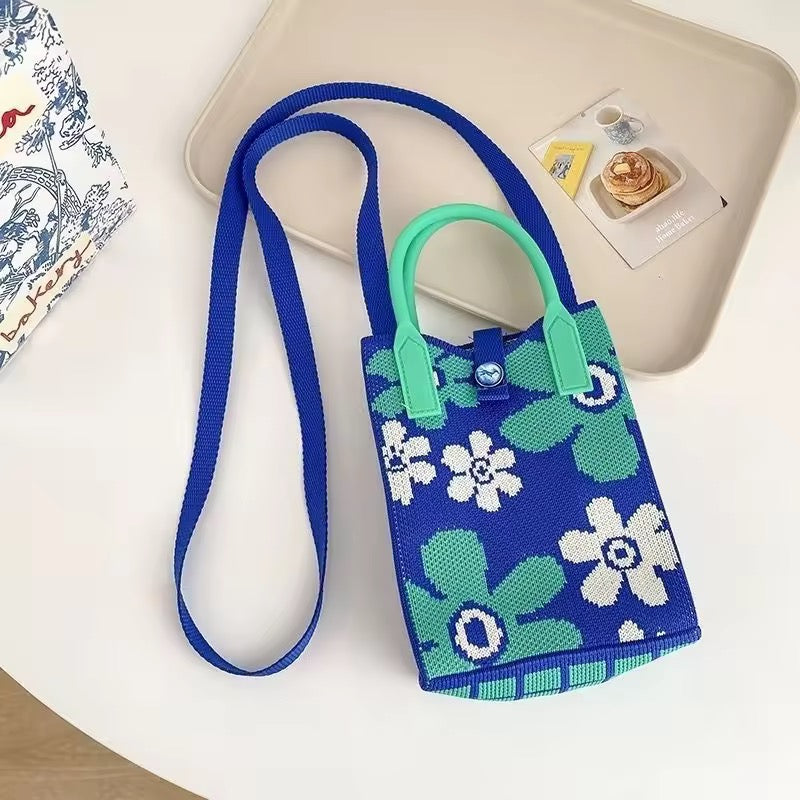 Kawaii Knit Mobile Phone Sling Bag — Crossbody & Tote Mini Bag