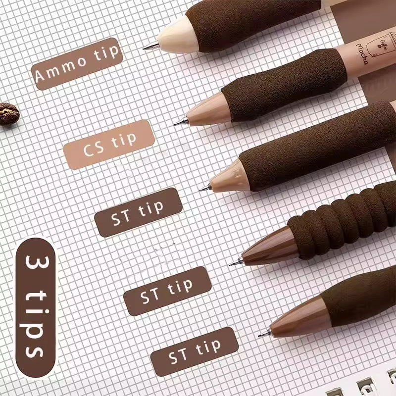 Coffee Lover Gel Pen Set of 5 | Kawaii Stationery Set