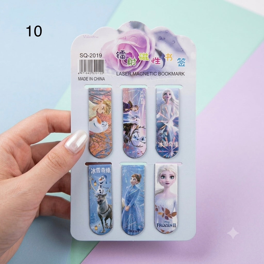 Disney Princess Laser Magnetic Bookmarks Set | Kawaii Stationery