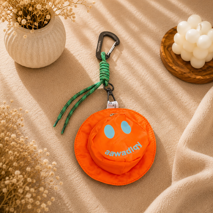 Mini Bag Charm & Keychain | Smiley Face Carabiner Clip