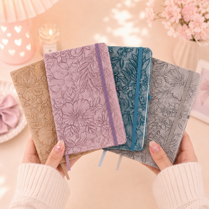 Floral Embossed A5 Notebook | 80 Sheets | Eco-Friendly Lined Journal