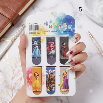 Disney Princess Laser Magnetic Bookmarks Set | Kawaii Stationery