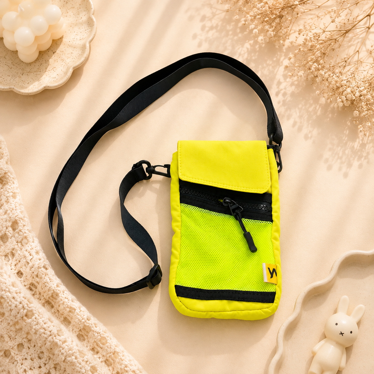 Mini Crossbody Phone Bag – Aesthetic Sling Bag with Mesh Pocket t