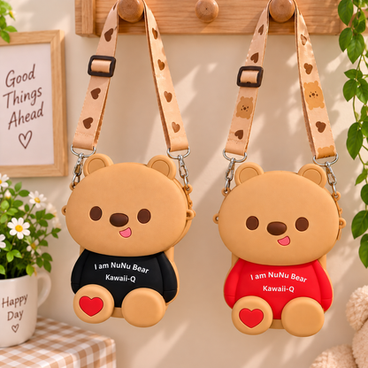 NuNu Bear Kawaii-Q Gift Set – Silicone Bag, Mirror, Keychain & Comb