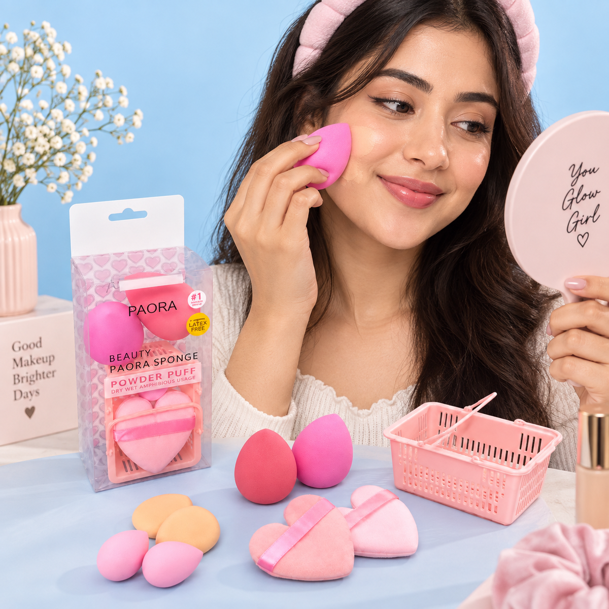 Paora Beauty Sponge & Powder Puff Set