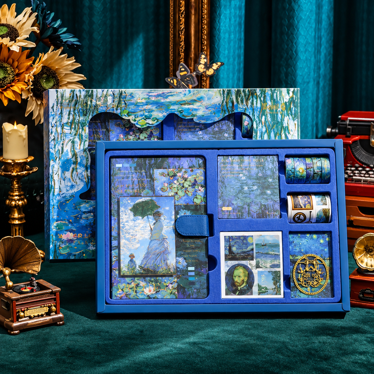 Vincent Van Gogh & Claude Monet Scrapbook Journal Kit | Art-Inspired Stationery Set