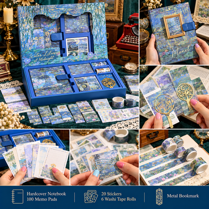 Vincent Van Gogh & Claude Monet Scrapbook Journal Kit | Art-Inspired Stationery Set