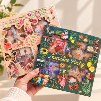 Vintage Scrapbook Sticker Set | Nature Poems of Relics & Botanical Garden