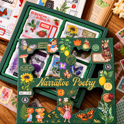 Vintage Scrapbook Sticker Set | Nature Poems of Relics & Botanical Garden