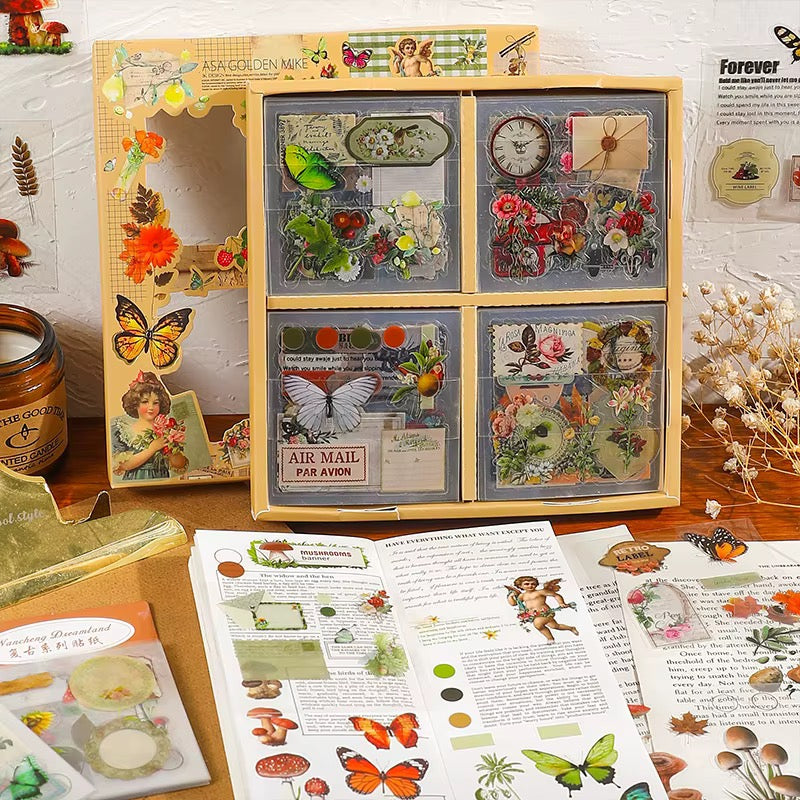 Vintage Scrapbook Sticker Set | Nature Poems of Relics & Botanical Garden