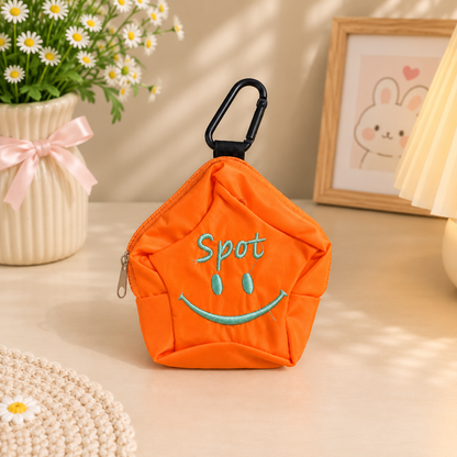 Mini Bag Charm & Keychain | Smiley Face Carabiner Clip