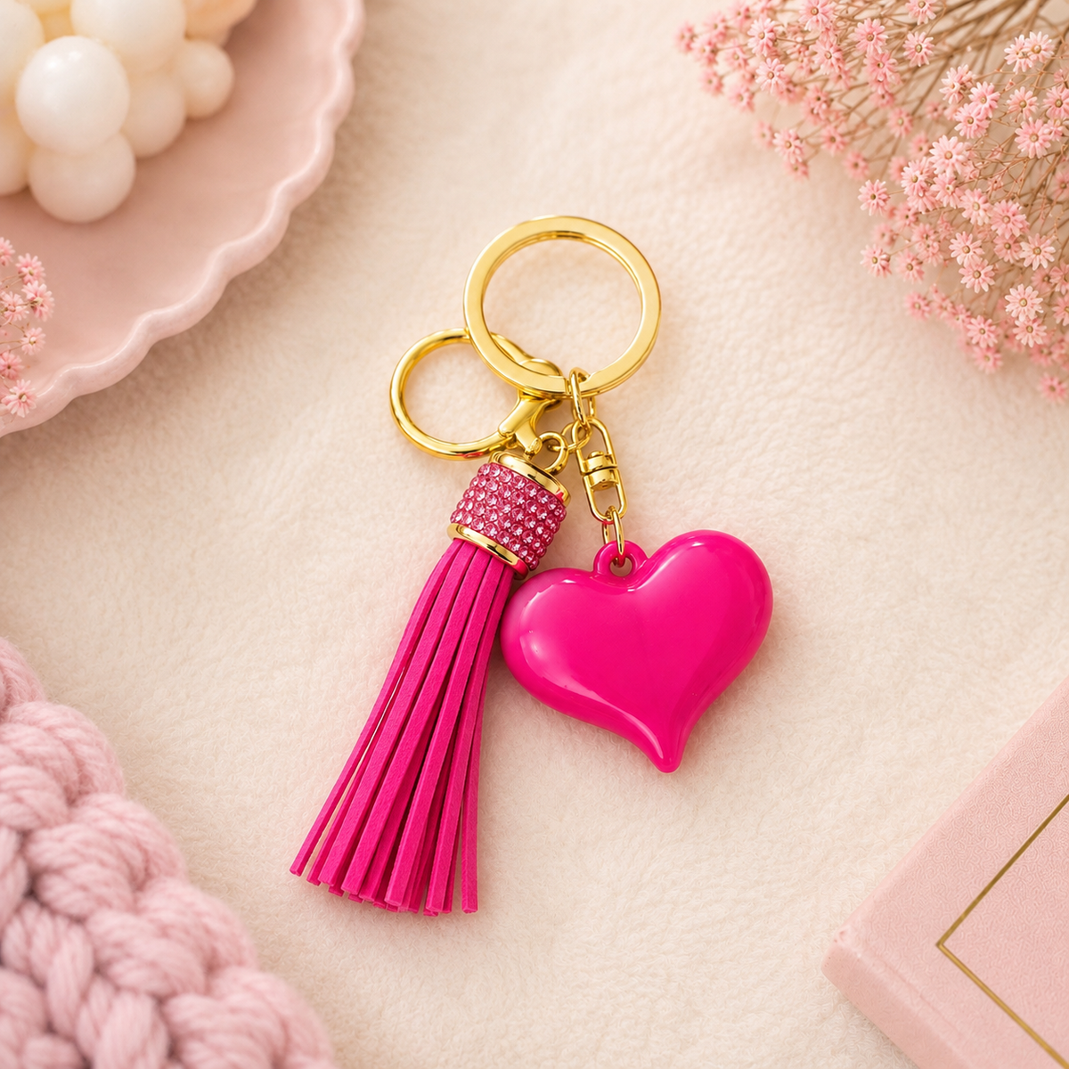 Kawaii Heart Keychain & Bag Charm