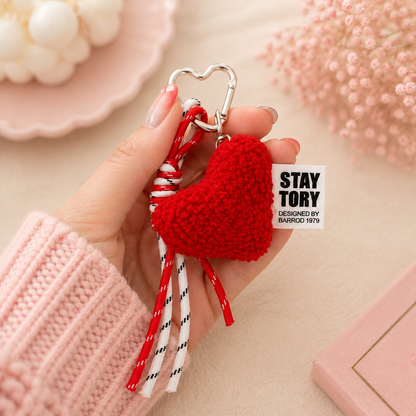Stay Tory Fluffy Heart Keychain & Bag Charm